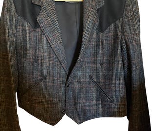 Chaqueta tipo blazer de mujer, estilo retro western, estilo pionero vintage de los años 70, talla grande, estilo boho.