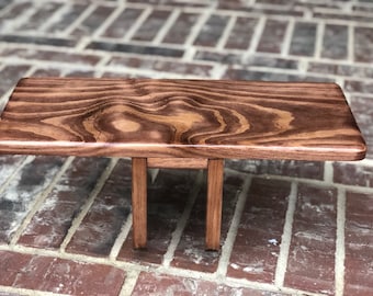 Handcrafted Red Mahgony Stain Pi Meditation Bench