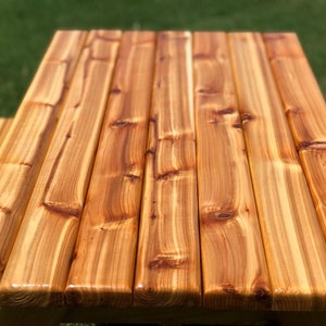 Hand Crafted Kids Cedar Picnic Table New and Improved image 3
