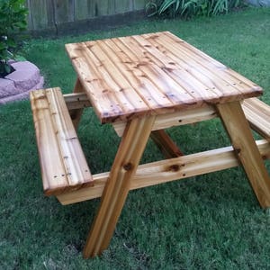 Hand Crafted Kids Cedar Picnic Table New and Improved image 5