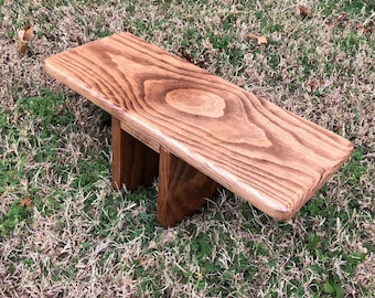 Hand Crafted Walnut Stain Pi Meditation Bench