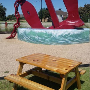 Hand Crafted Kids Cedar Picnic Table New and Improved image 6