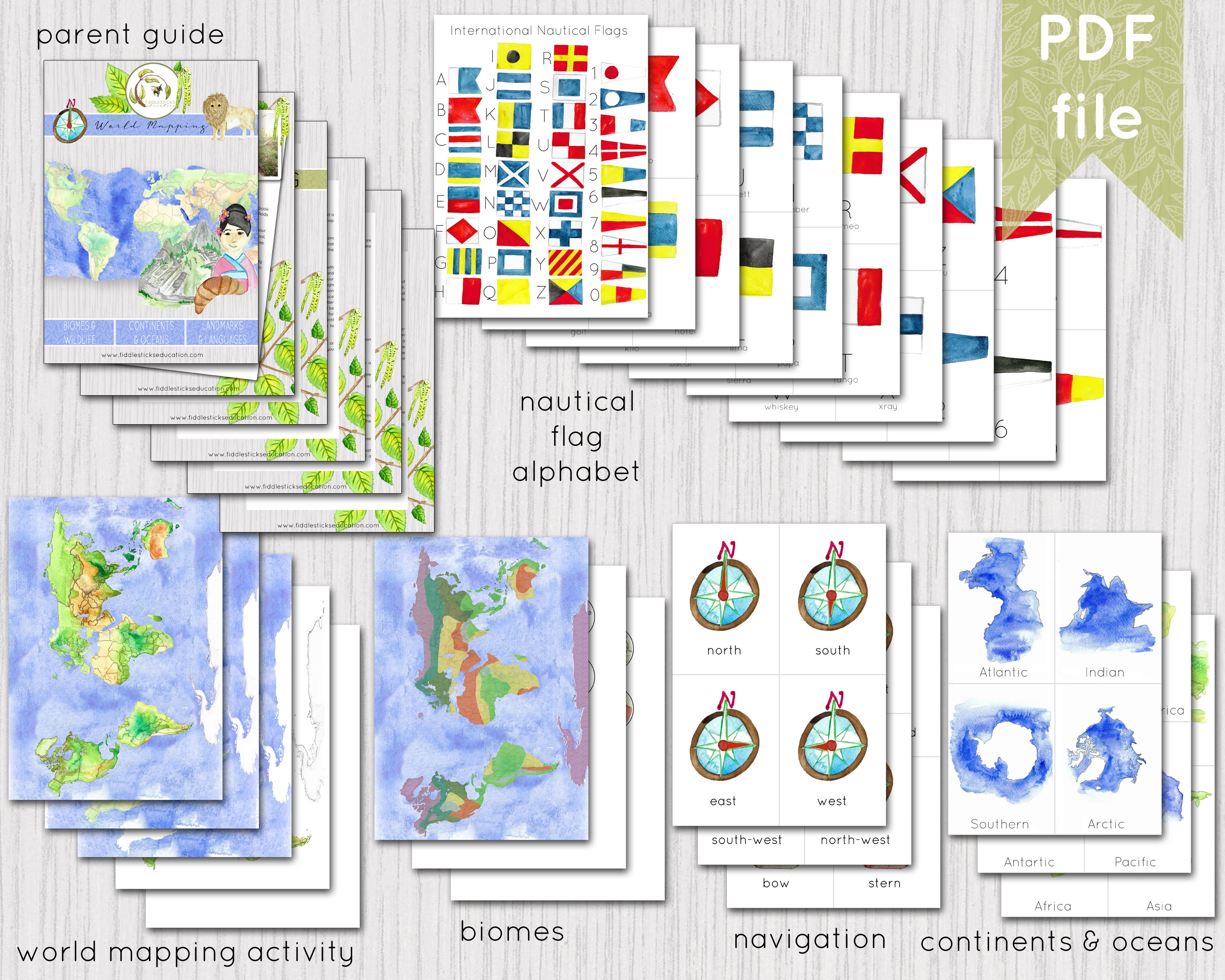 World Mapping Pack Geography Map Drill Continents Biomes Etsy