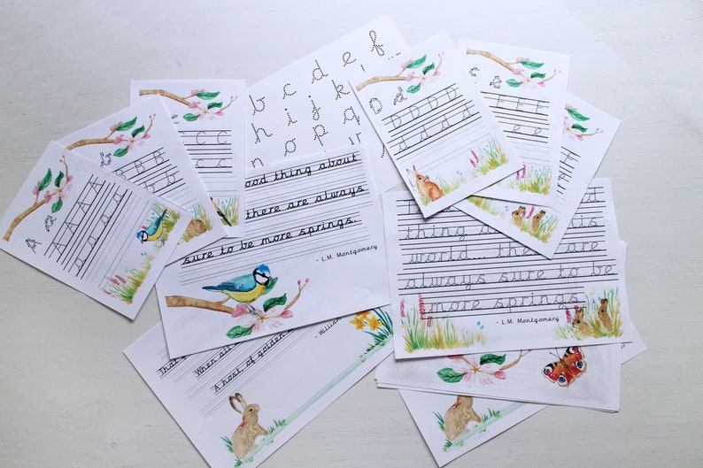 Spring Pre Cursive Handwriting Bundle | Charlotte Mason Style Hand ...