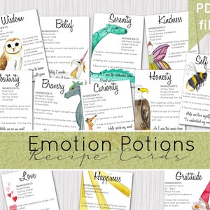 Emotion Potion Recipe Cards 12 Magic Potion Recipes DIGITAL DOWNLOAD image 1