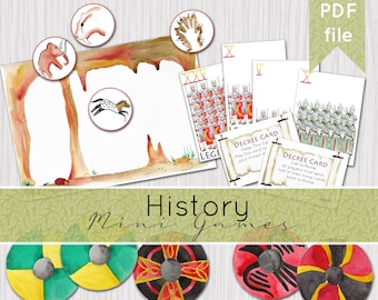 History Mini Games | 3 Printable Games | INSTANT DOWNLOAD