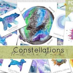 Constellations Nature Pack | Watercolour Nature Journaling | Home school Curriculum | DIGITAL DOWNLOAD