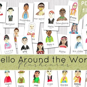 Hello Around the World Flashcards | Multicultural Language Resources | DIGITAL DOWNLOAD