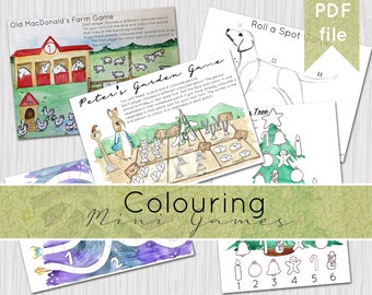 Colouring Mini Games | 5 Printable Games | INSTANT DOWNLOAD