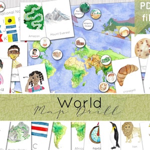 Weltkarte | Geographie Kartenbohrer | Ressourcen, Kontinente, Biome und Kulturen | SOFORTIGER DOWNLOAD