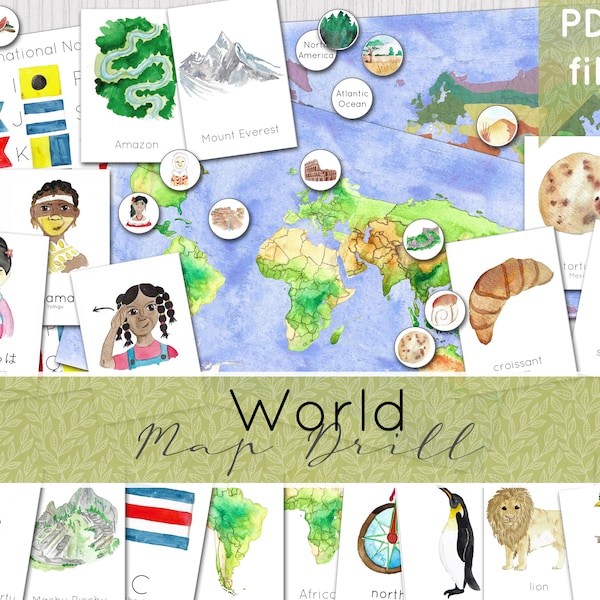 World Mapping Pack | Geographie Kartenbohrer | Kontinente, Biome & Kultur Druckbare Ressourcen | SOFORTIGER DOWNLOAD