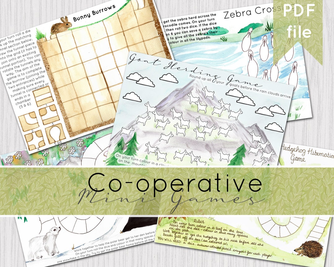 Co-operative Mini Games 5 Printable Games INSTANT DOWNLOAD - Etsy