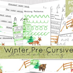 Winter Handwriting Practice Pack | Cursive Handwriting Pack