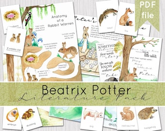 Beatrix Potter Literature Study Pack |  Beatrix Potter Quotes | Peter Rabbit Home School Printables