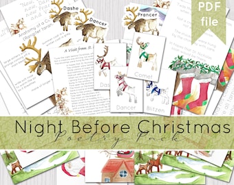 Night Before Christmas Poetry Study Pack | INSTANT DOWNLOAD