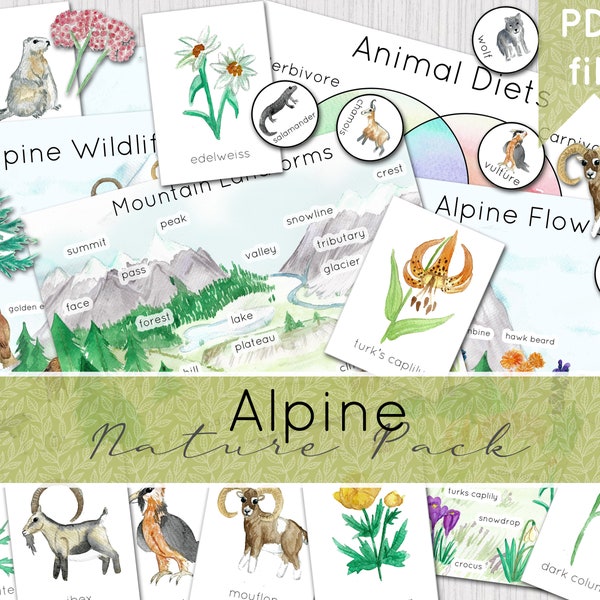 Alpine Nature Pack | Mountain Nature Study | Instant Download