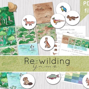 Juego imprimible Rewilding / Juego de cartas para imprimir y jugar / DESCARGA DIGITAL