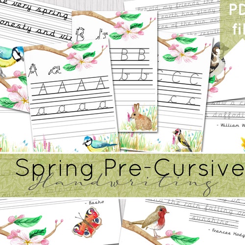 Spring Pre Cursive Handwriting Bundle Charlotte Mason Style - Etsy