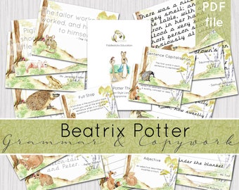 Programa de artes del lenguaje estilo Charlotte Mason con temática de Beatrix Potter /Plan de estudios de escritura a mano y gramática / DESCARGA INSTANTÁNEA