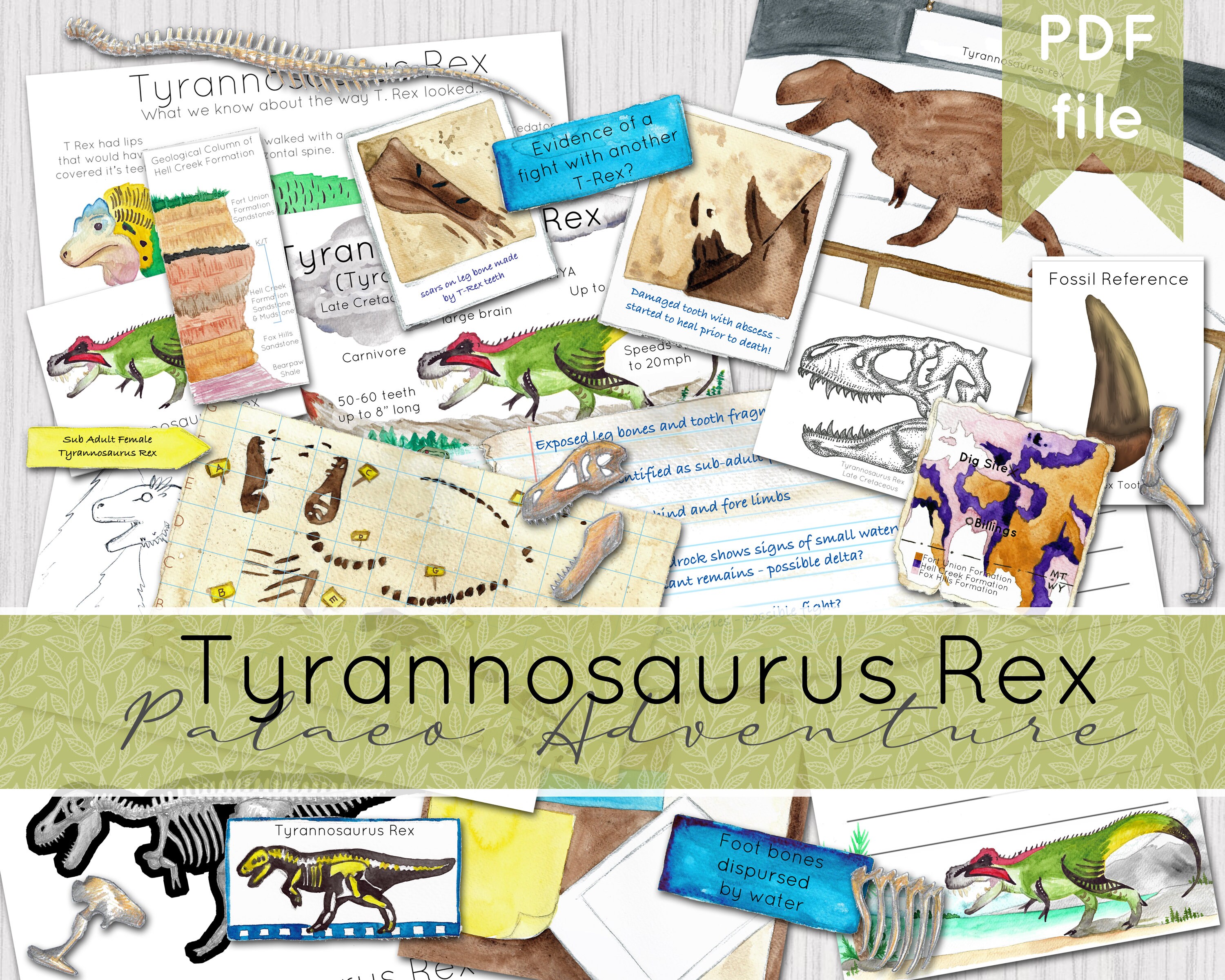 Paleo-adventures Issue 1 Tyrannosaurus Rex Printable - Etsy