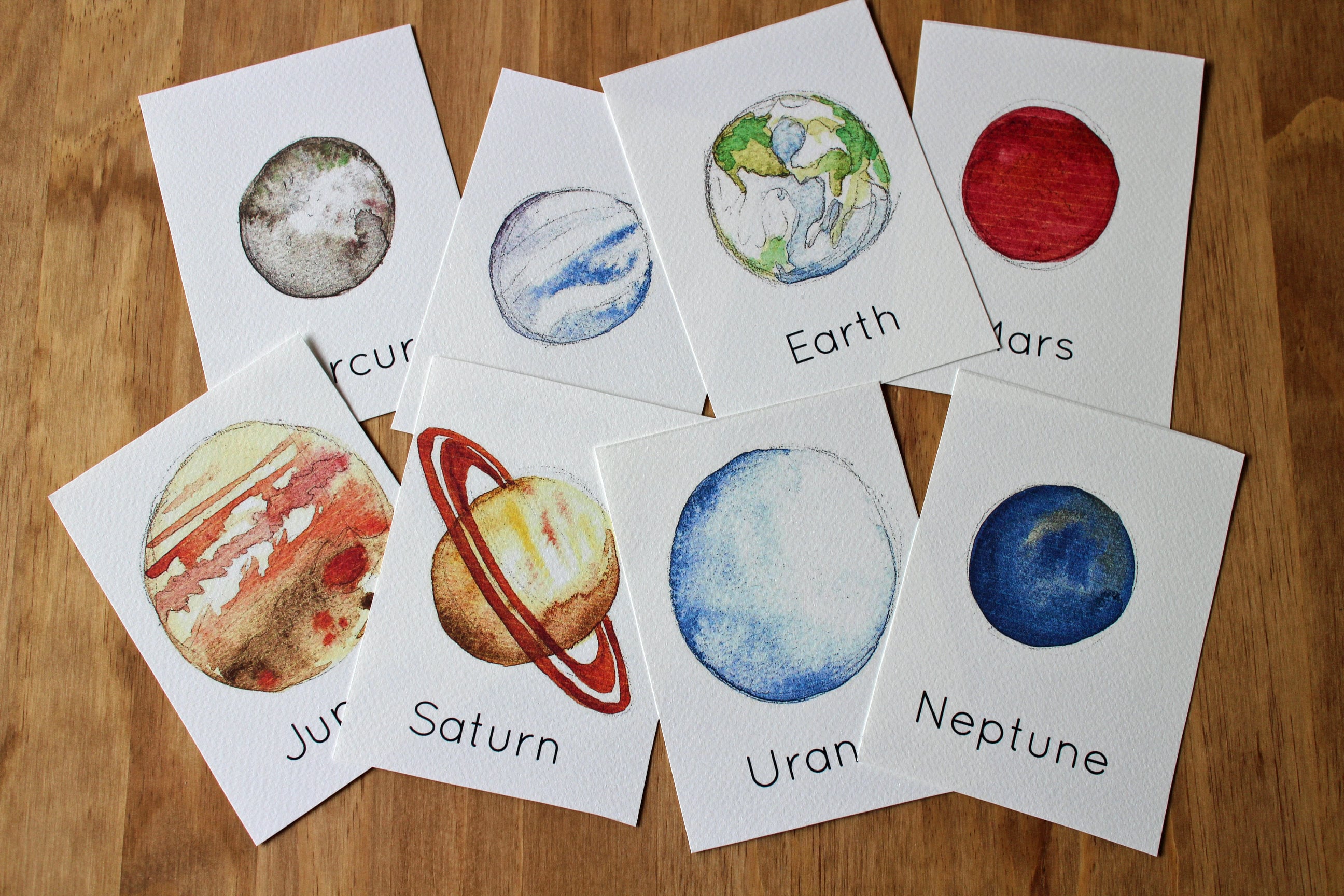 Our Solar System Flash Cards Printable Learning Etsy