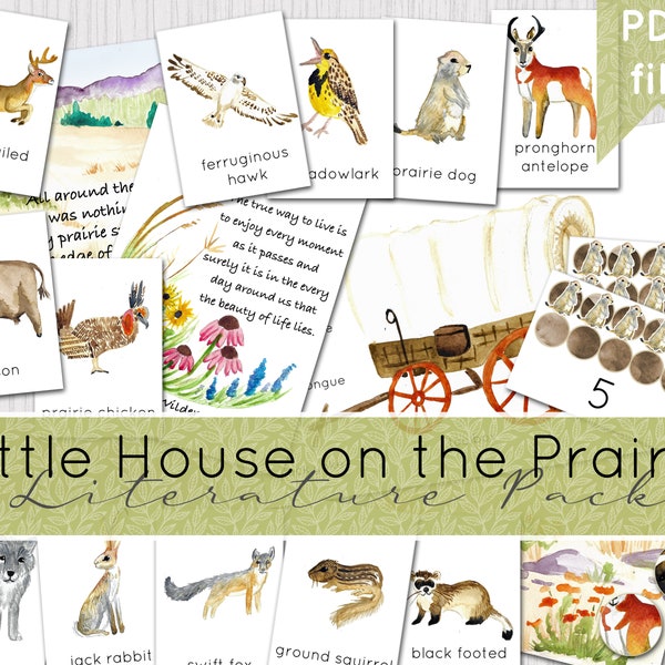 Paquete de estudio La pequeña casa en la pradera / Citas de Laura Ingalls Wilder / Little House Book Home School Imprimibles / DESCARGA DIGITAL