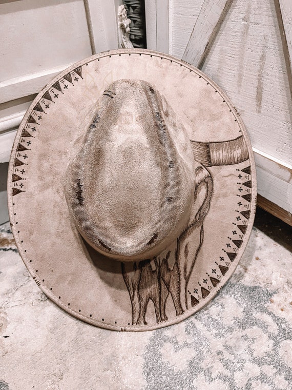 Cody Steer Skull Aztec Made to Order Handcrafted Burned Wide
