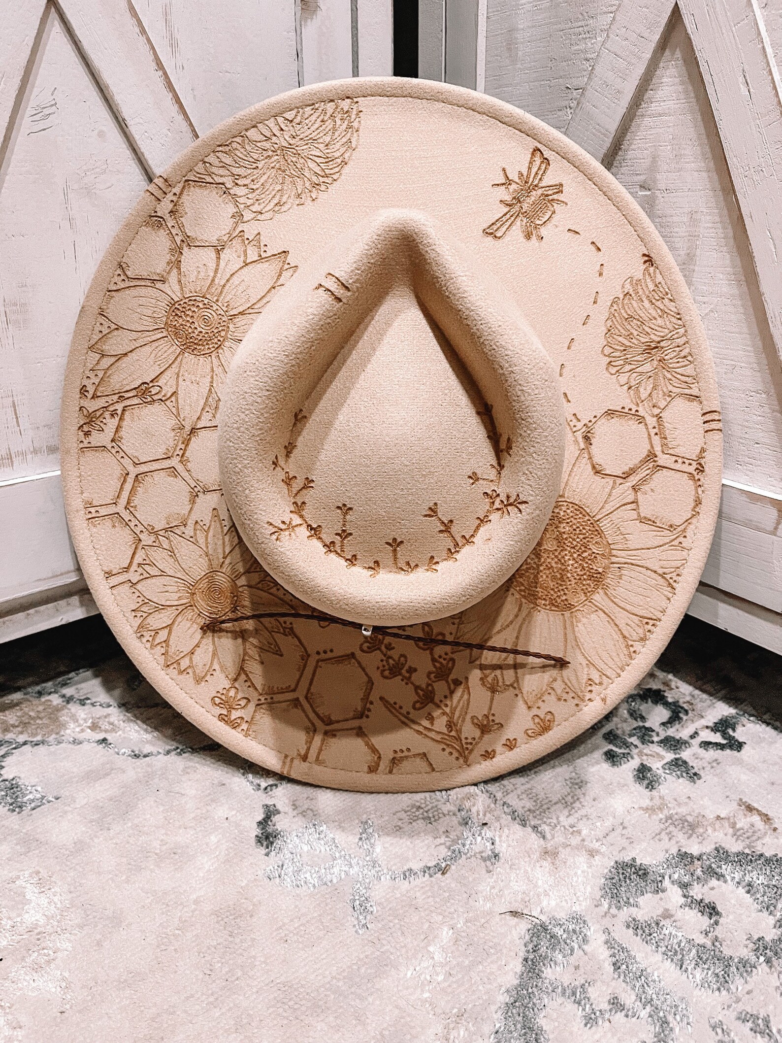 Made to Order Handcrafted Burned Felt Hat. Floral Lavender and Etsy