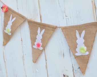 Bunny Butts Burlap Banner, Flag, Bunting, Pennant...Photo Prop...Spring Easter Decoration...Baby Shower, Children's Room, Photo Prop