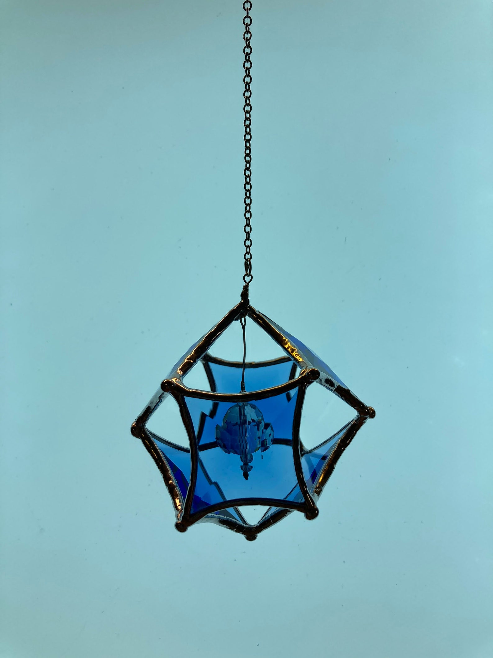 Stained Glass Beveled 3D Concave Orb Suncatcher Etsy
