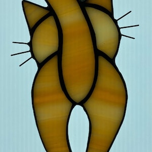 Stained Glass Cat Butt Golden Tabby White Sox's