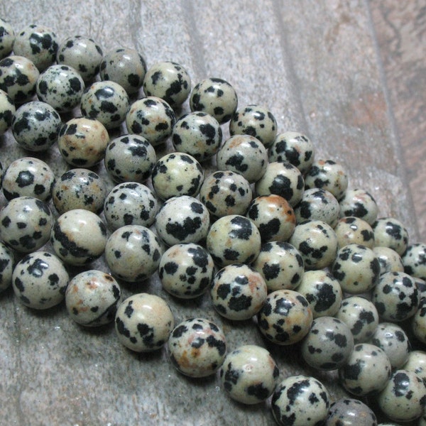 Dalmatian Jasper Beads, 8 mm - 15" strand - Item B0162