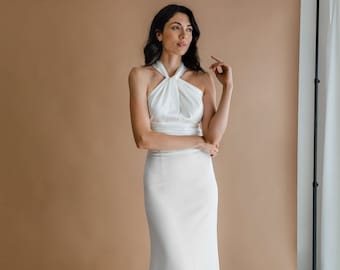 Modern simple and elegant bridal skirt separates, high waist sustainable wedding dress separates, for the contemporary bride, style TABITHA