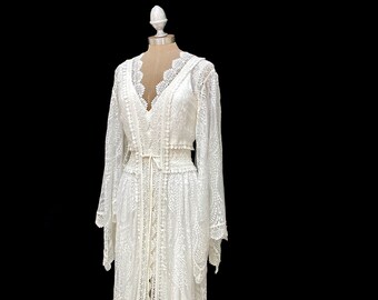 Bohemian wedding dresses lace robes silk kimonos by Bibiluxe