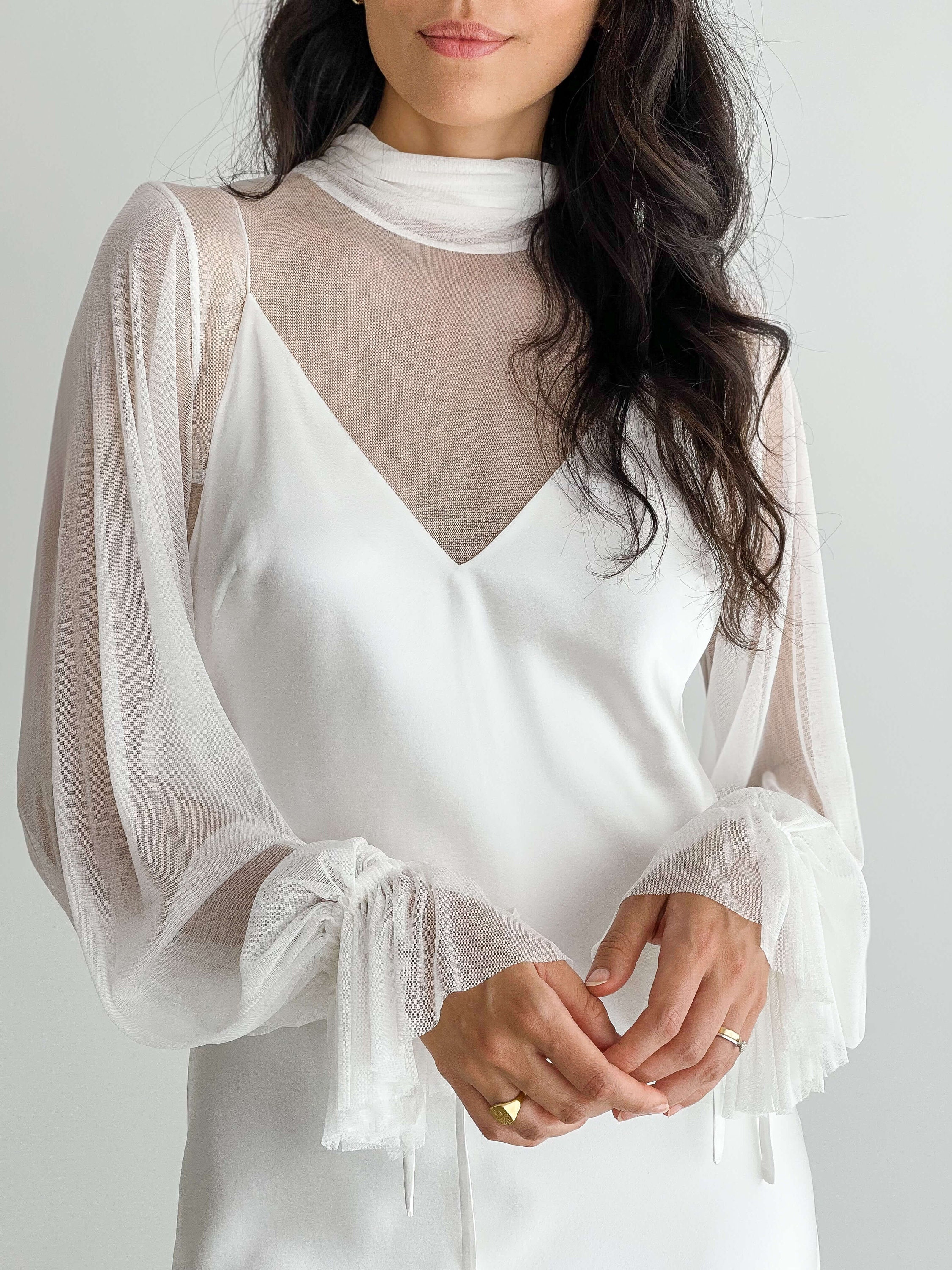 Wedding Dress Separates, Ivory See Through Layering Under