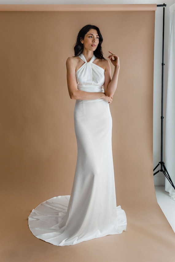 Sedona W398 | Modern Boho Bridal Gown with Bishop Sleeves | True Bride