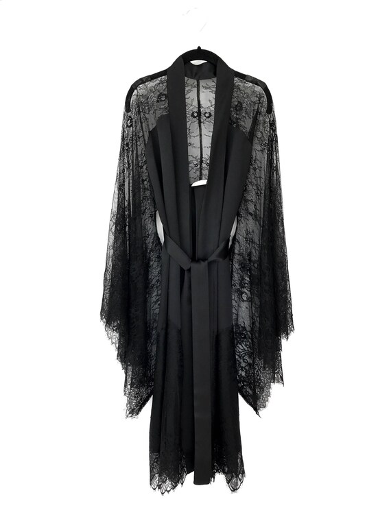 long black silk robe