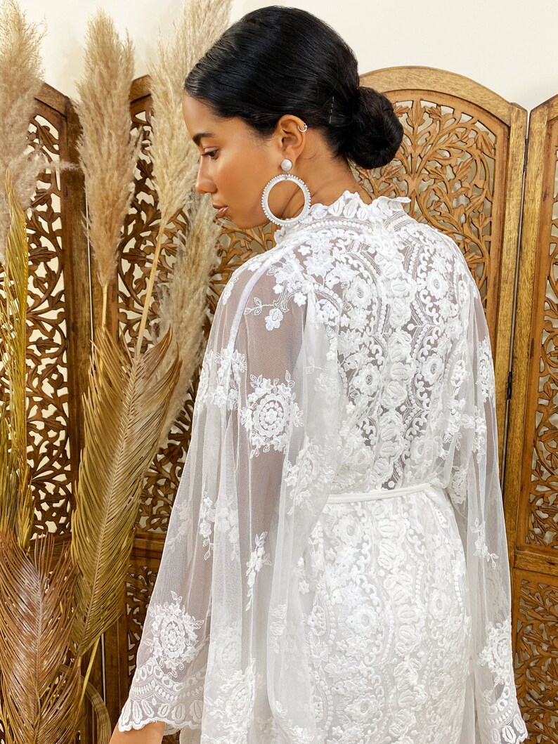 white lace kaftan