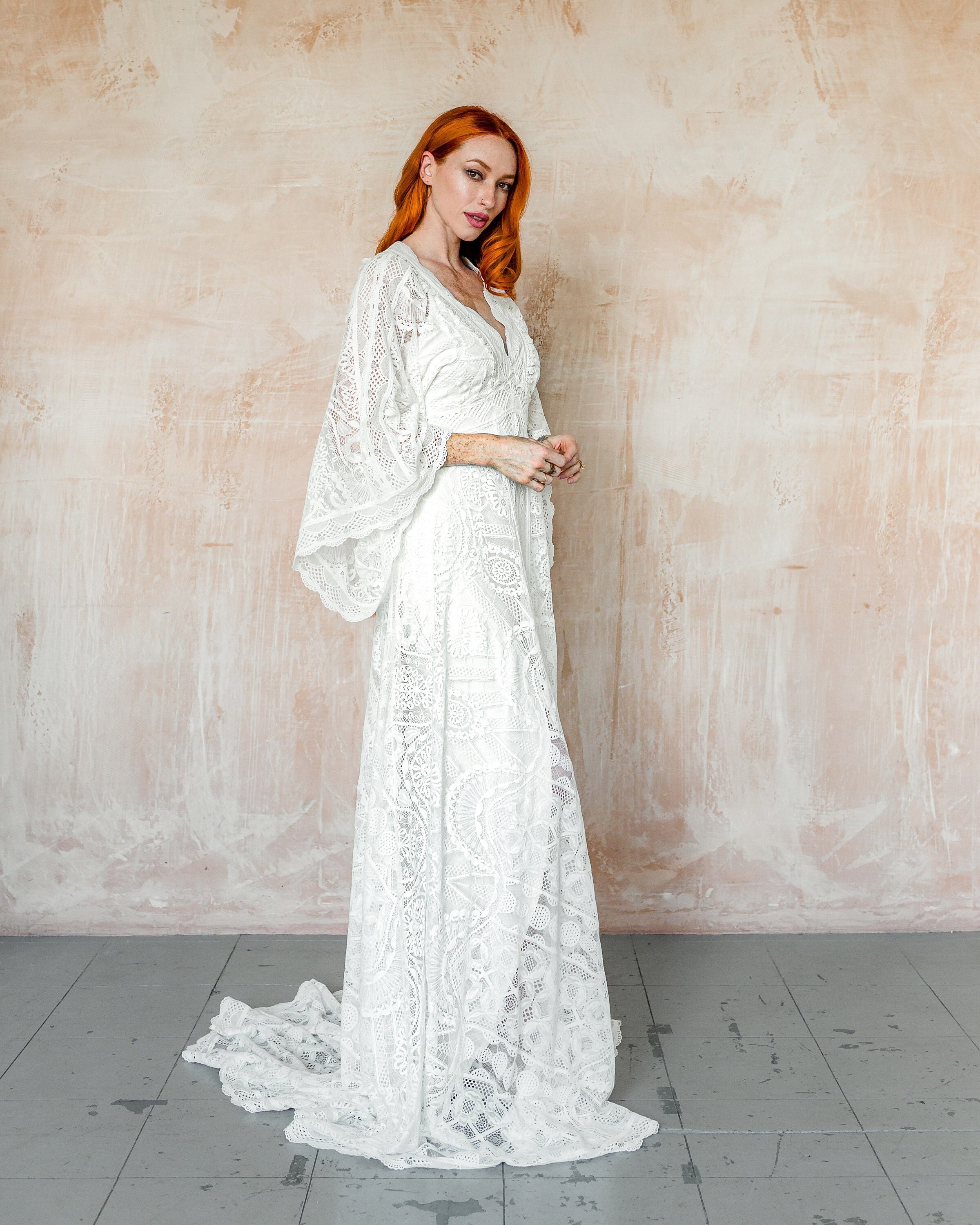 Asos Ciara White Sequin Embellished kimono sleeve boho wedding Dress 16  Bnwt | eBay
