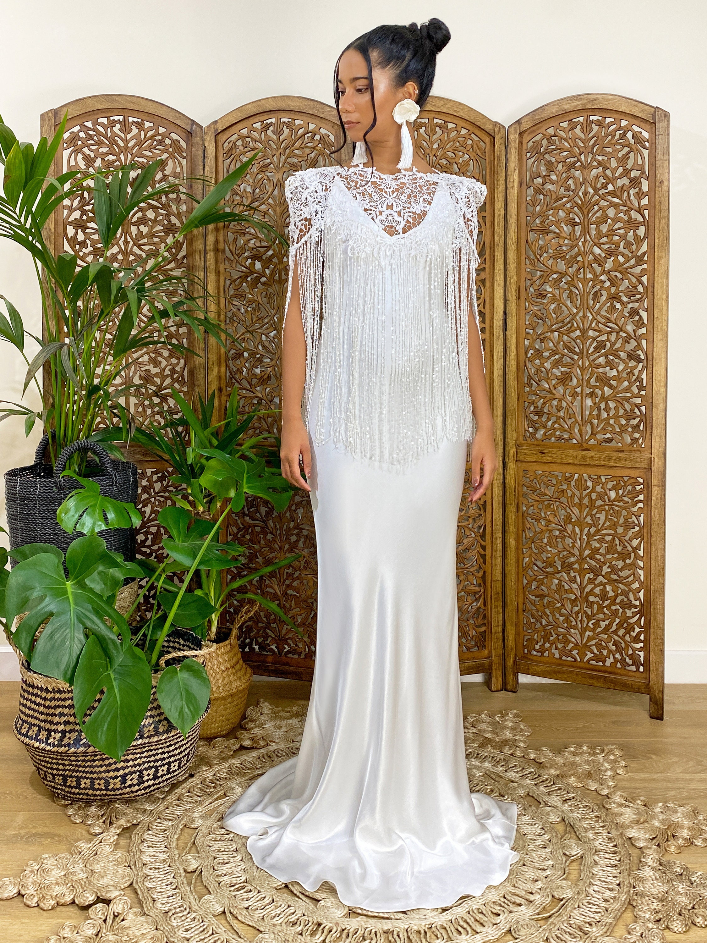 boho bridal cape