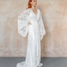 Elopement lace wedding dress,boho long sleeve bridal dress,maternity photoshoot kimono dress,lace bridal robe,plus sizes bridal style MAYA