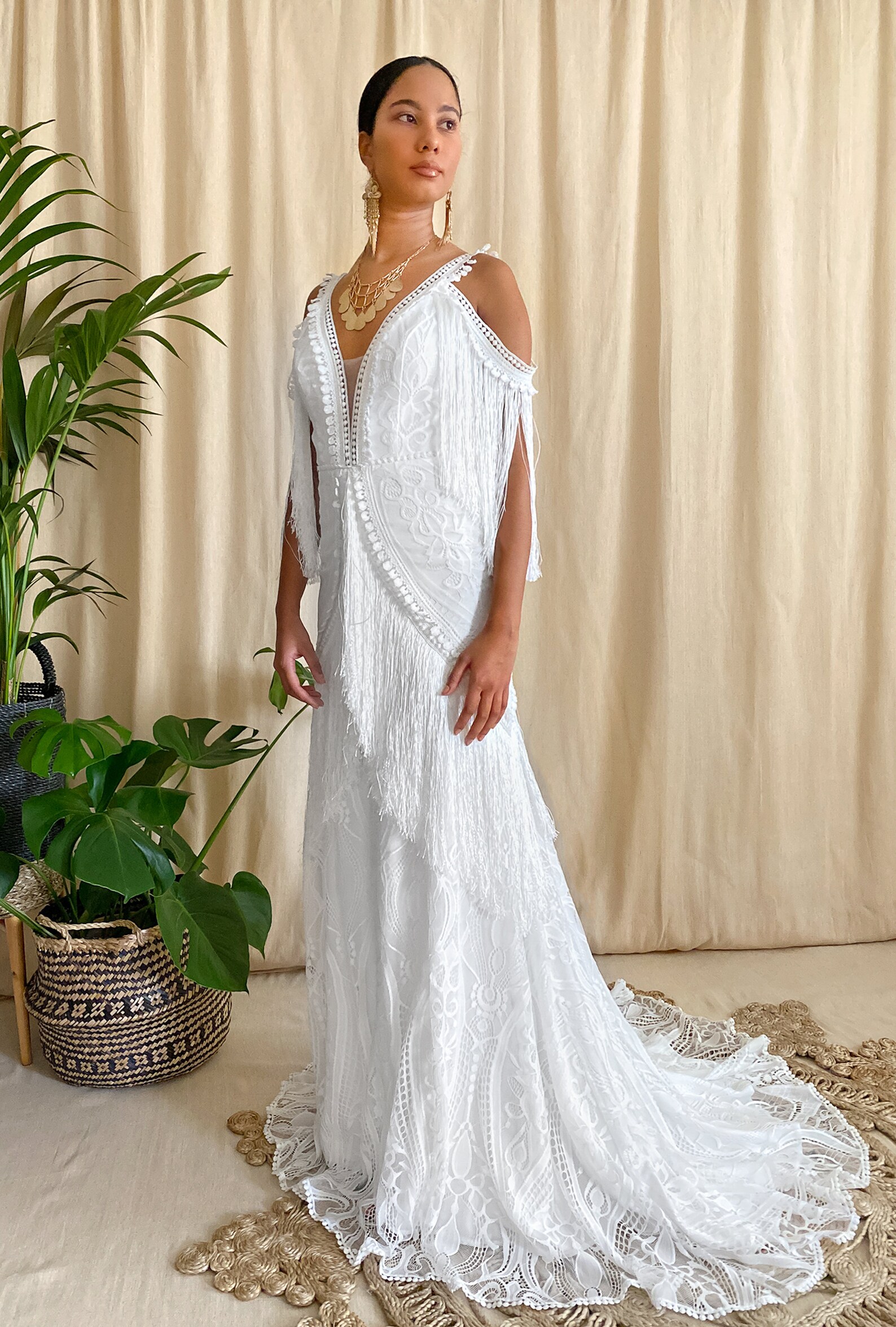 Wedding dresses tassel lace wedding dress lace wedding | Etsy