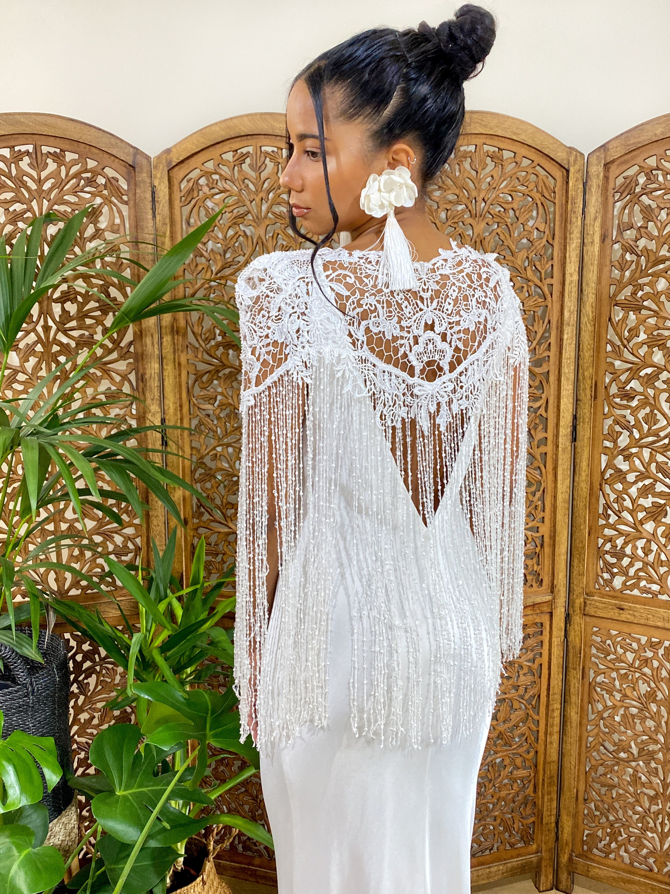 boho bridal cape