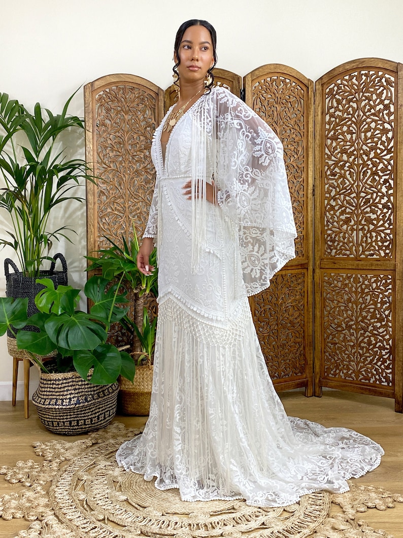 boho bridal cape