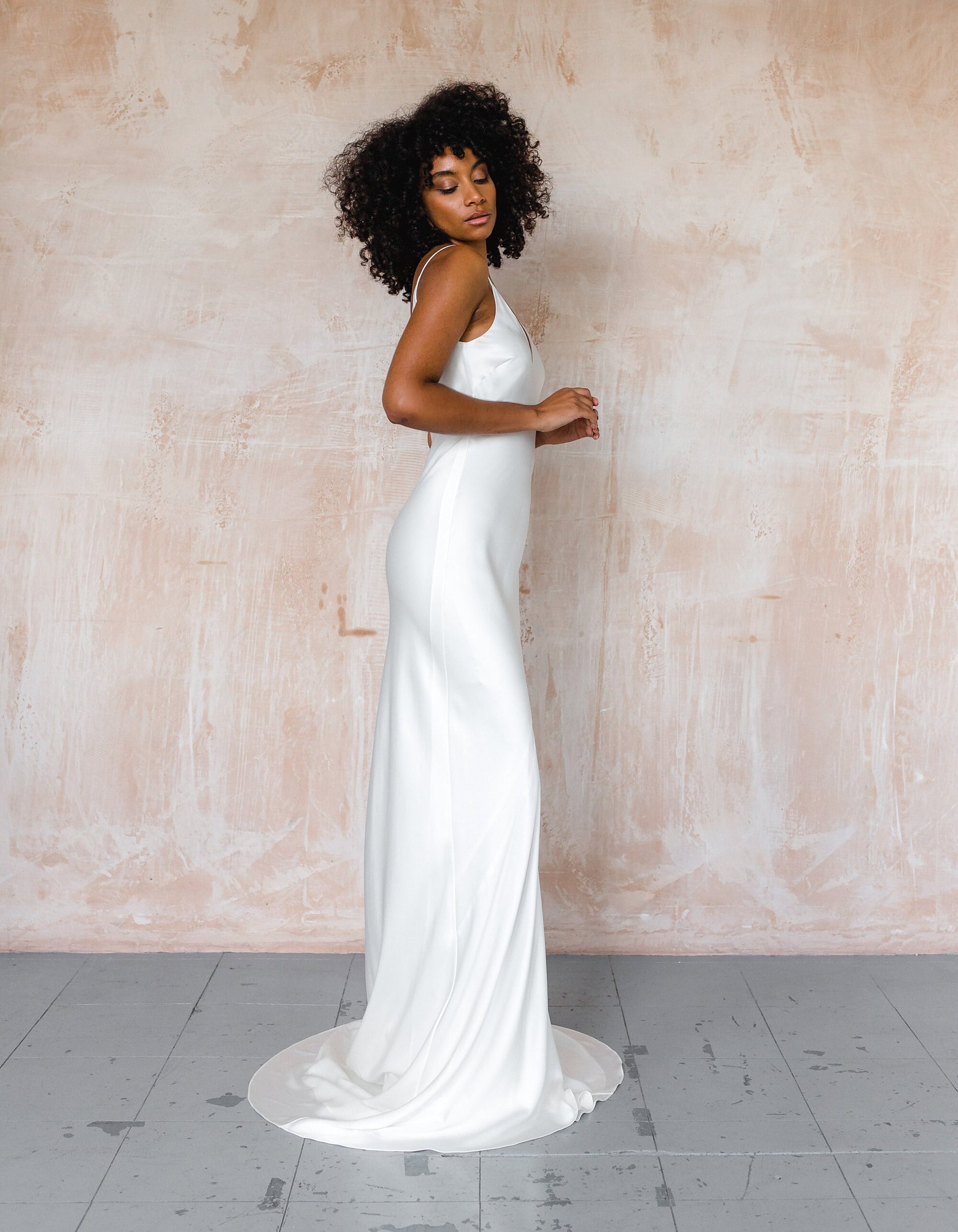 slim fit dress slacks Simple Plain Satin Wedding Dresses Bow Backless White Ivory Vestido de  Noiva Bridal Dresses - main image 1