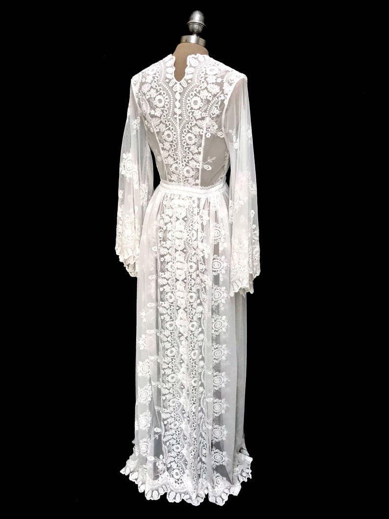 long lace kimono robe