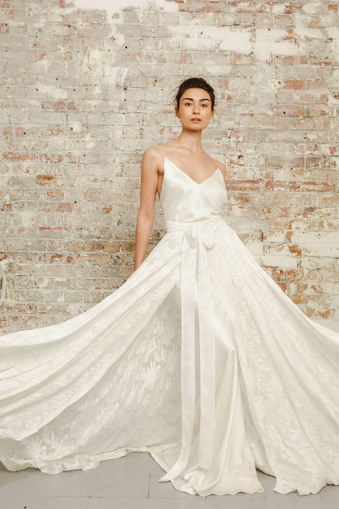 Modern Bridal Separates, Ivory Silk Wedding Dress Full A Line Overskirt ...