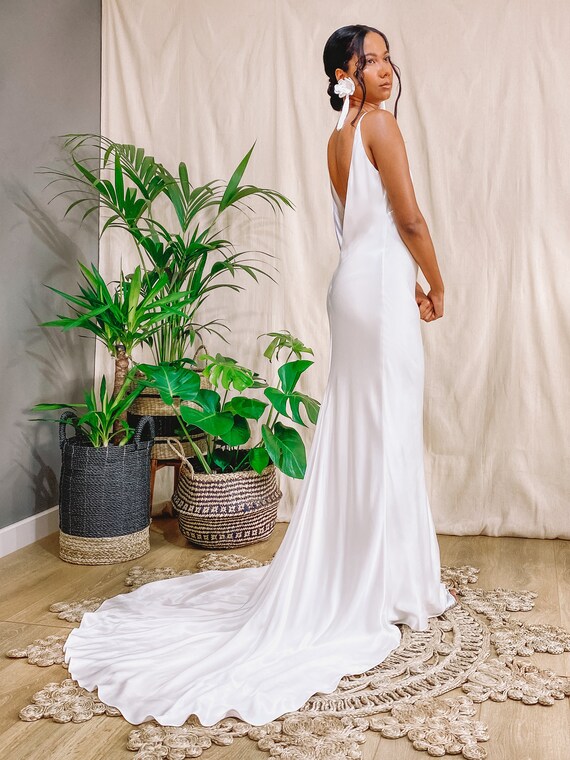 white wedding slip dress