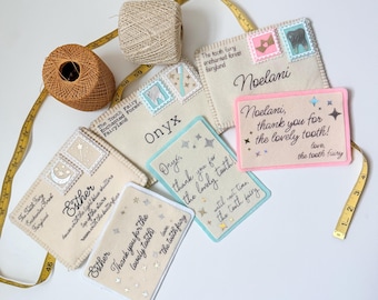 Lettre personnalisée de la fée des dents et enveloppe souvenir, note personnalisée pour les enfants, choisissez votre modèle