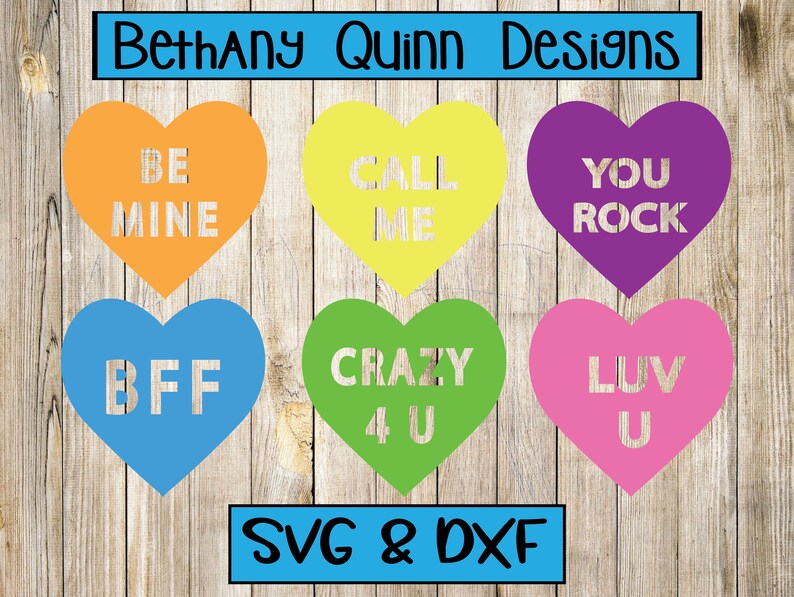 Download Conversation Hearts SVG and DXF Instant Download Digital ...